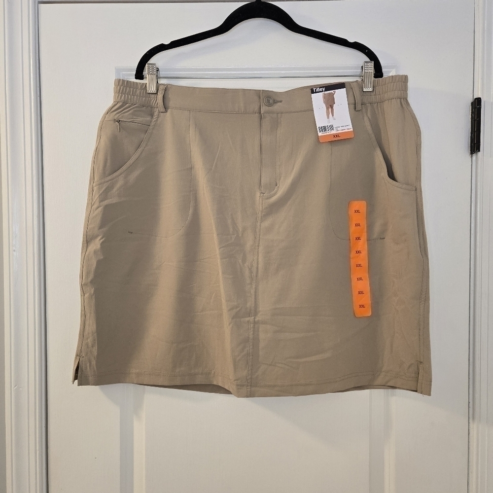 Tilley Ladies Tan Trek Skort With Stretch Ripstop Material Size XXL